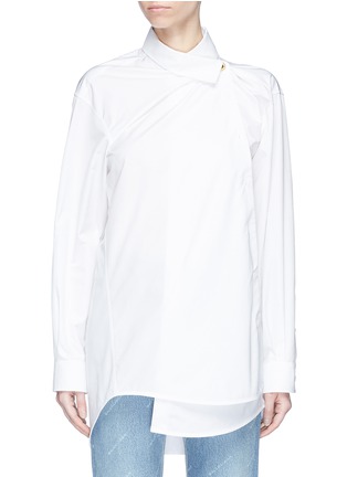 Main View - Click To Enlarge - BALENCIAGA - Pulled oversized poplin shirt