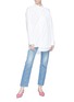 Figure View - Click To Enlarge - BALENCIAGA - Pulled oversized poplin shirt