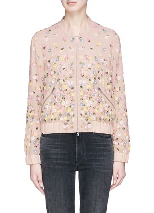 Main View - Click To Enlarge - NEEDLE & THREAD - Floral embellished bomber jacket