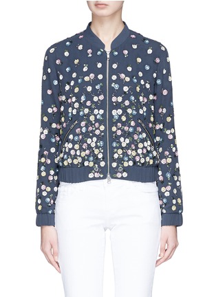 Main View - Click To Enlarge - NEEDLE & THREAD - Floral embellished bomber jacket