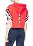 Back View - Click To Enlarge - MSGM - Stripe ruffle cropped hoodie