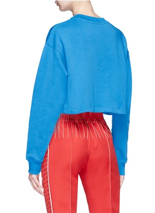 Back View - Click To Enlarge - MSGM - Logo patch cropped sweatshirt