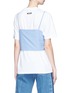 Back View - Click To Enlarge - MSGM - Deatchable ribbon stripe overlay T-shirt