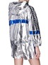 Back View - Click To Enlarge - MSGM - x Diadora logo stripe hooded metallic windbreaker jacket