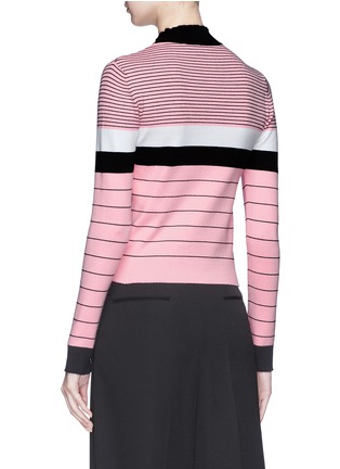 Back View - Click To Enlarge - MSGM - Beaded patch stripe sweater