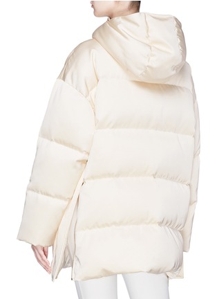 Back View - Click To Enlarge - MS MIN - Zip hem hooded puffer jacket