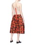 Back View - Click To Enlarge - MS MIN - Mesh camisole panel floral jacquard midi dress