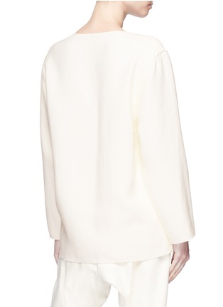 Back View - Click To Enlarge - MS MIN - Side zip long sleeve cady top