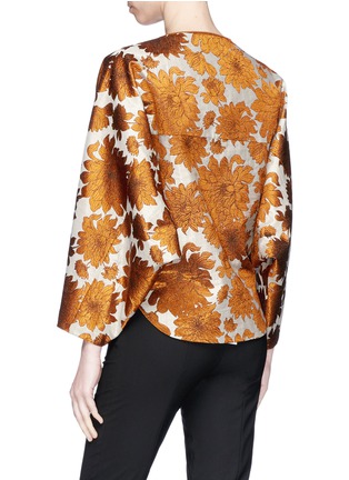 Back View - Click To Enlarge - MS MIN - Floral jacquard batwing sleeve jacket