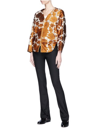 Figure View - Click To Enlarge - MS MIN - Floral jacquard batwing sleeve jacket