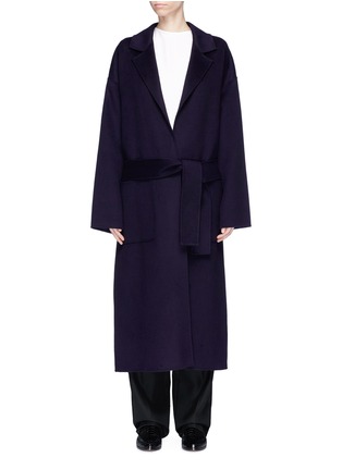 Main View - Click To Enlarge - MS MIN - Belted wool melton open coat