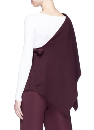Back View - Click To Enlarge - MS MIN - Convertible tiered one-shoulder wool cape top