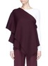 Main View - Click To Enlarge - MS MIN - Convertible tiered one-shoulder wool cape top