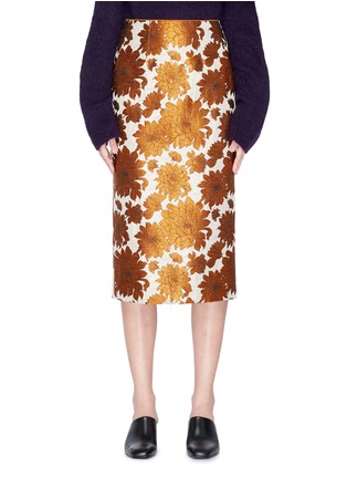 Main View - Click To Enlarge - MS MIN - Floral jacquard pencil skirt