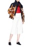 Figure View - Click To Enlarge - MS MIN - Hooded stripe floral jacquard jacket