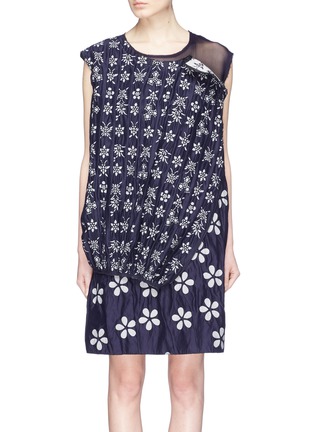 Main View - Click To Enlarge - MS MIN - Butterfly floral jacquard deconstructed layered dress