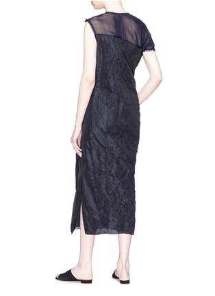 Figure View - Click To Enlarge - MS MIN - Drape mesh shoulder ruched crinkled dress