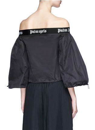 Back View - Click To Enlarge - PALM ANGELS - Wide sleeve cropped off-shoulder top