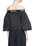Back View - Click To Enlarge - PALM ANGELS - Wide sleeve cropped off-shoulder top
