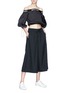 Figure View - Click To Enlarge - PALM ANGELS - Wide sleeve cropped off-shoulder top
