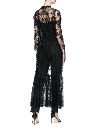 Back View - Click To Enlarge - ALEXANDER MCQUEEN - Guipure lace high low hem top