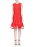 Main View - Click To Enlarge - ALEXANDER MCQUEEN - Floral jacquard patchwork mini knit dress