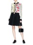 Figure View - Click To Enlarge - ALEXANDER MCQUEEN - Rose embossed scalloped knit skirt