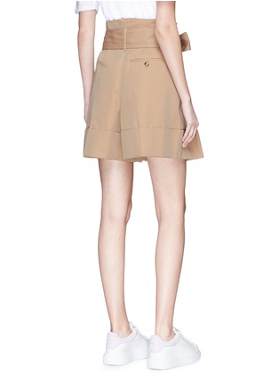 Back View - Click To Enlarge - ALEXANDER MCQUEEN - Belted suiting shorts