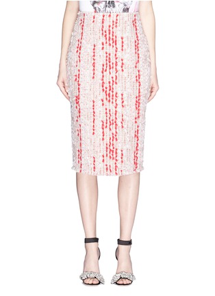 Main View - Click To Enlarge - ALEXANDER MCQUEEN - Colourblock fil coupé tweed skirt