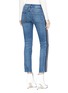 Back View - Click To Enlarge - ALEXANDER MCQUEEN - Stripe outseam cropped jeans