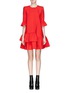 Main View - Click To Enlarge - ALEXANDER MCQUEEN - Asymmetric ruffle suiting dress