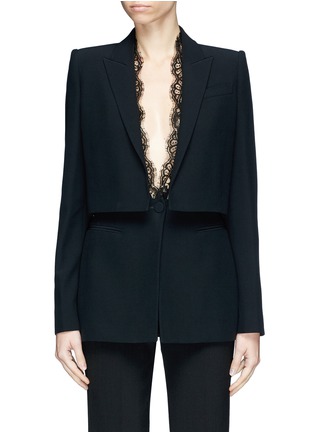 Main View - Click To Enlarge - ALEXANDER MCQUEEN - Sarabande lace layered suiting jacket