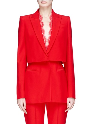 Main View - Click To Enlarge - ALEXANDER MCQUEEN - Sarabande lace layered suiting jacket
