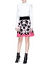 Figure View - Click To Enlarge - ALEXANDER MCQUEEN - Rose jacquard knit skirt