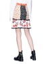 Back View - Click To Enlarge - ALEXANDER MCQUEEN - Floral jacquard patchwork skirt