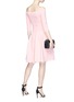 Figure View - Click To Enlarge - ALEXANDER MCQUEEN - Rose embossed scalloped off-shoulder knit dress