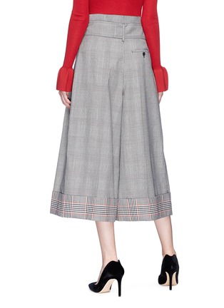 Back View - Click To Enlarge - ALEXANDER MCQUEEN - Belted houndstooth culottes