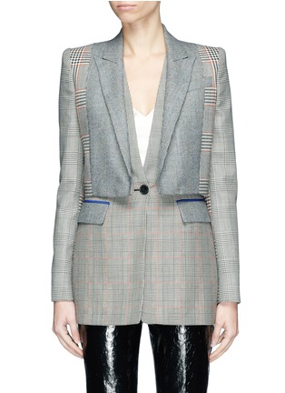 Main View - Click To Enlarge - ALEXANDER MCQUEEN - Mix check plaid layered suiting jacket