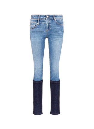 Main View - Click To Enlarge - ALEXANDER MCQUEEN - Two-tone cuffed jeans