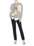 Figure View - Click To Enlarge - ALEXANDER MCQUEEN - Lace-up trim floral embroidered patchwork sweatshirt