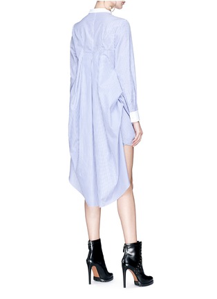 Figure View - Click To Enlarge - ALEXANDER MCQUEEN - High-low hem stripe cotton poplin shirt dress