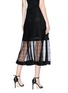 Back View - Click To Enlarge - ALEXANDER MCQUEEN - Silk jacquard overlay skirt