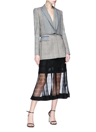 Figure View - Click To Enlarge - ALEXANDER MCQUEEN - Silk jacquard overlay skirt