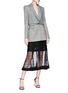 Figure View - Click To Enlarge - ALEXANDER MCQUEEN - Silk jacquard overlay skirt