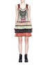 Main View - Click To Enlarge - ALEXANDER MCQUEEN - Floral jacquard patchwork tiered dress