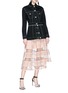Figure View - Click To Enlarge - ALEXANDER MCQUEEN - Floral jacquard patchwork overlay knit skirt