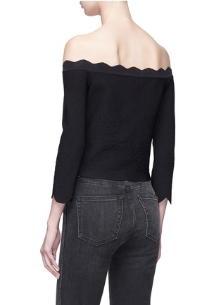 Back View - Click To Enlarge - ALEXANDER MCQUEEN - Scalloped off-shoulder top
