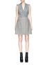 Main View - Click To Enlarge - ALEXANDER MCQUEEN - Houndstooth check plaid panelled wool mini suiting dress