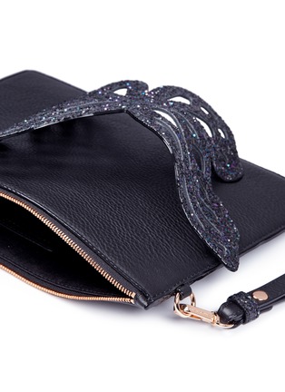Detail View - Click To Enlarge - SOPHIA WEBSTER - 'Flossy' butterfly embellished leather pouch
