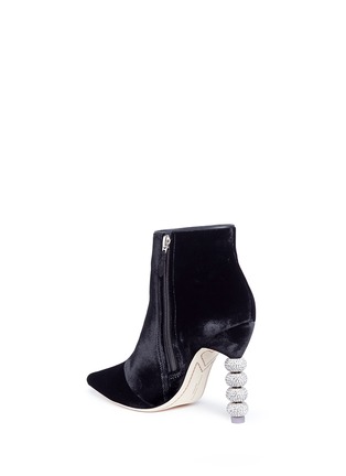 Detail View - Click To Enlarge - SOPHIA WEBSTER - 'Coco' crystal pavé heel velvet boots